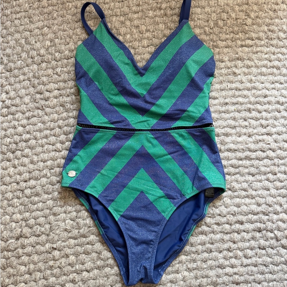 Biliblond Arava Stripes Navy & Green - Picture 2 of 5